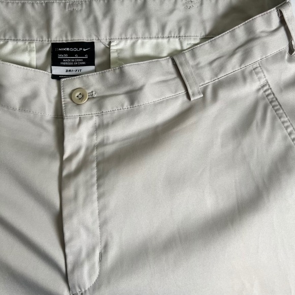 Nike Golf Dri-Fit Men's 34x26 Golf Pants Khaki Lightweight Activewear Tailored - Picture 1 of 8